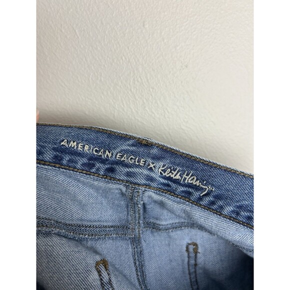 American Eagle x Keith Haring Mom Jeans Womens 12 Limited Edition Retro 80s Art - Picture 4 of 5